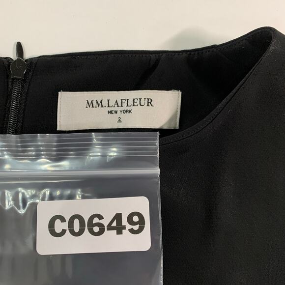 MM. Lafleur L Sarah Black Lightweight Crepe Cap Sleeve Dress Classic - Picture 3 of 9